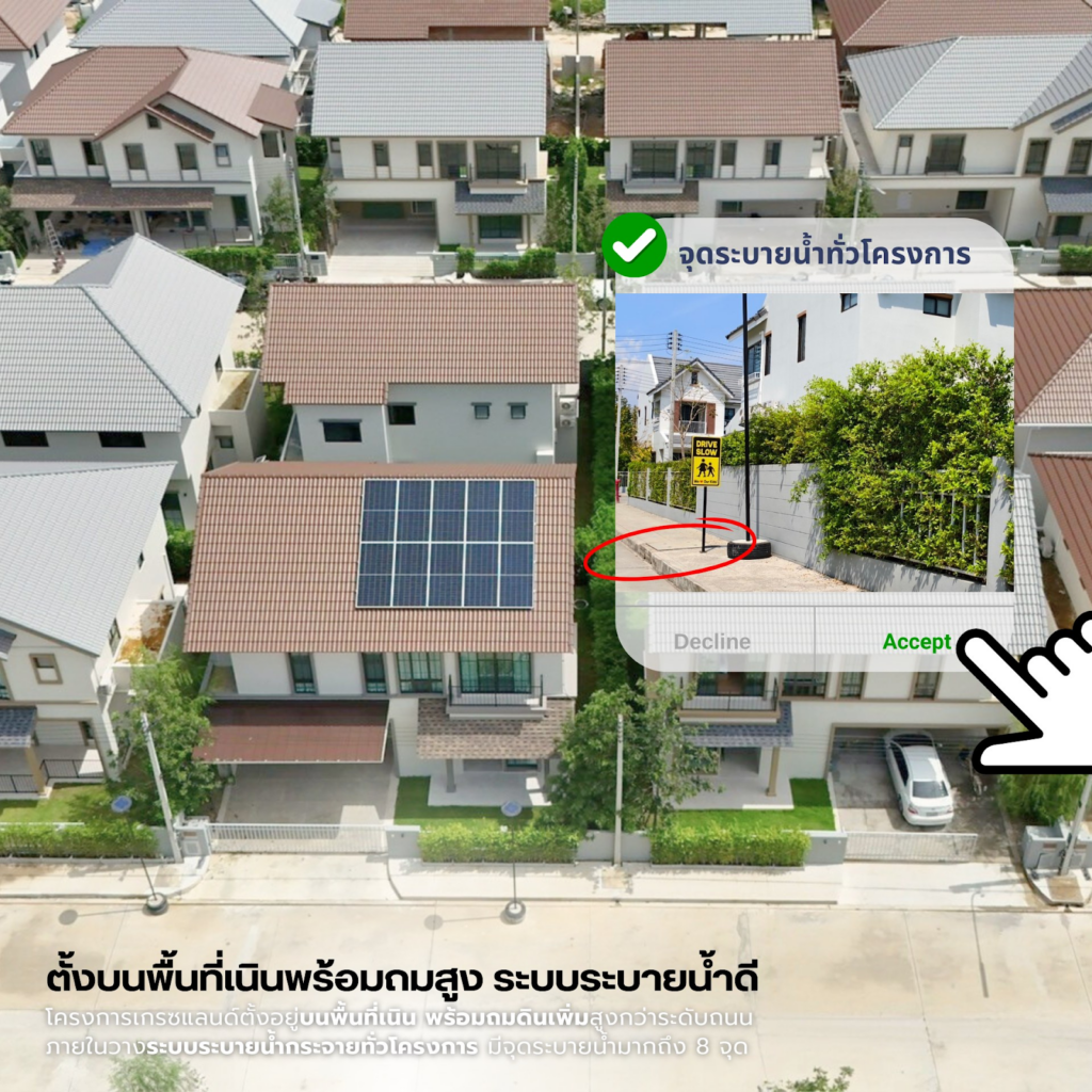 ระบบระบายน้ำมากถึง 8 จุดทั่วโครงการ